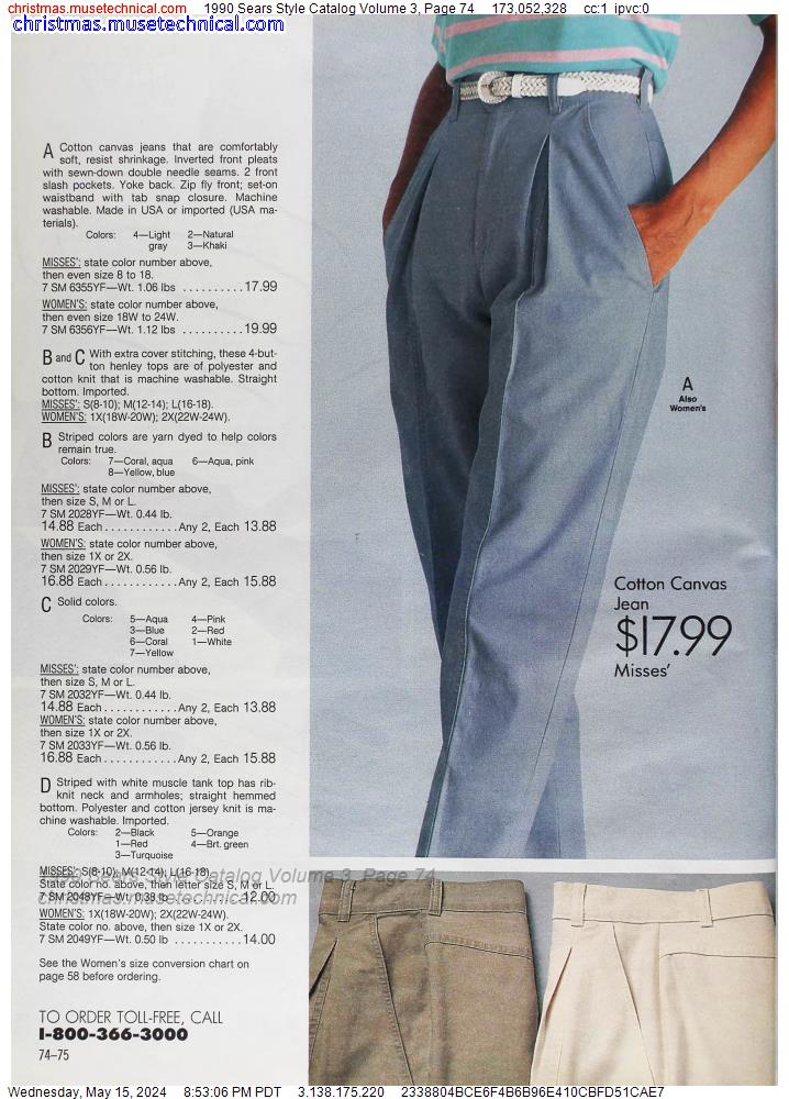 1990 Sears Style Catalog Volume 3, Page 74