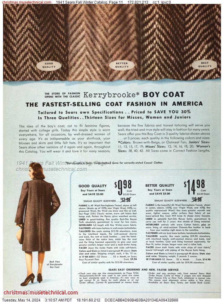 1941 Sears Fall Winter Catalog, Page 11