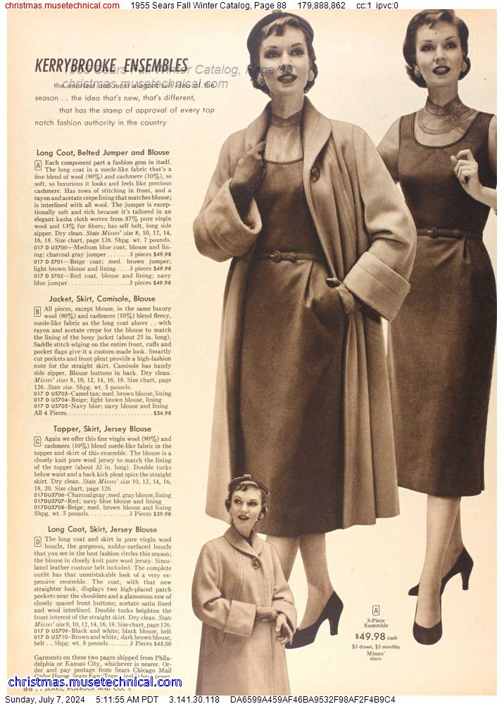1955 Sears Fall Winter Catalog, Page 88