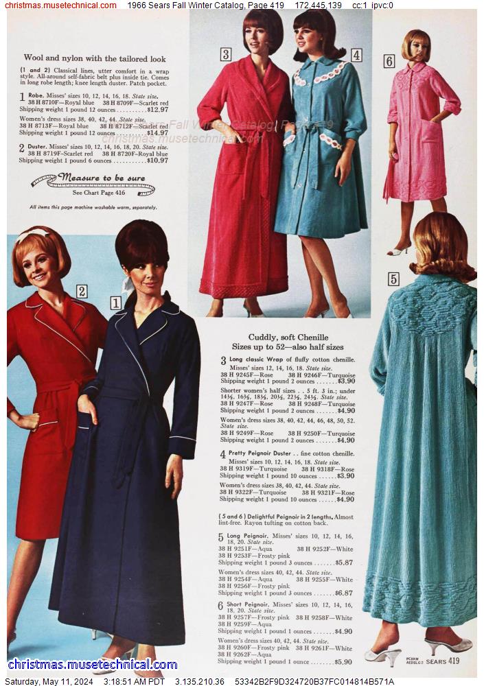 1966 Sears Fall Winter Catalog, Page 419