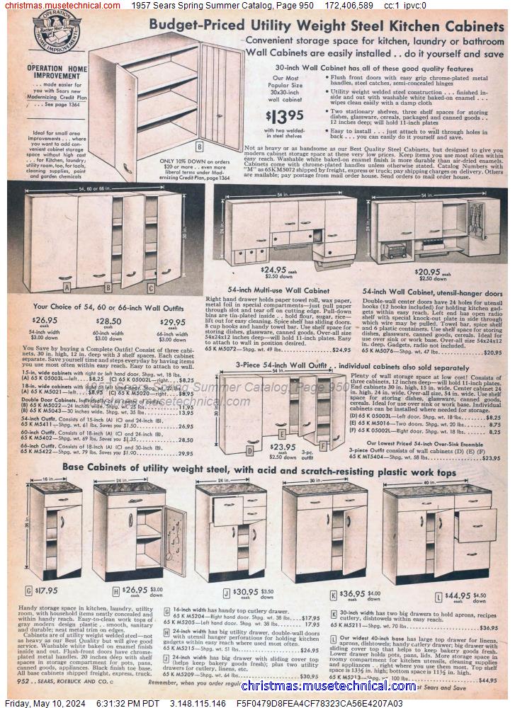 1957 Sears Spring Summer Catalog, Page 950