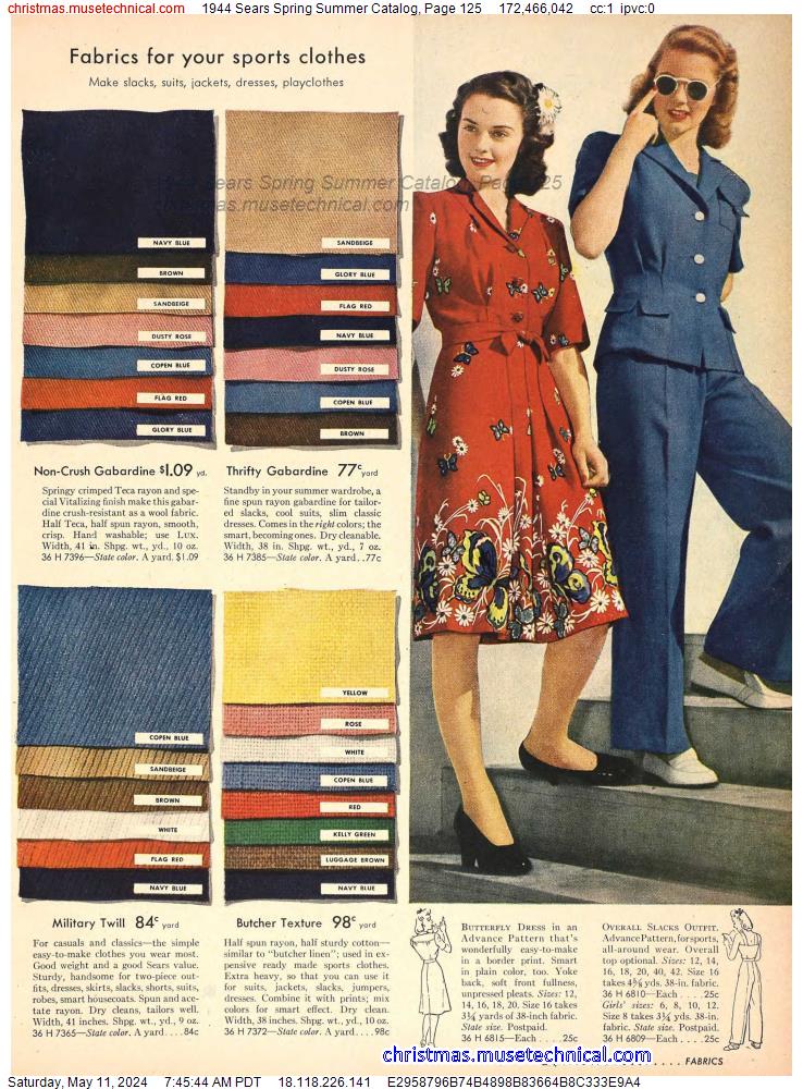 1944 Sears Spring Summer Catalog, Page 125