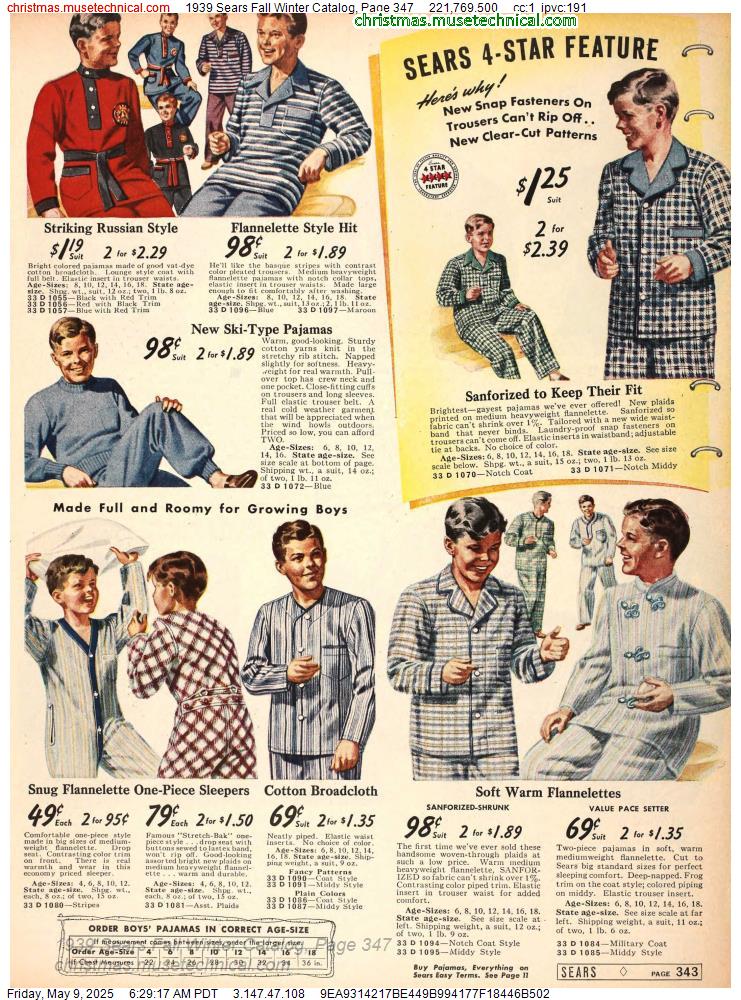 1939 Sears Fall Winter Catalog, Page 347
