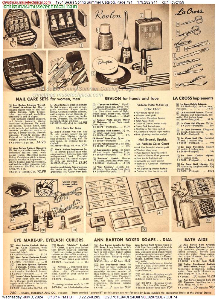 1951 Sears Spring Summer Catalog, Page 791