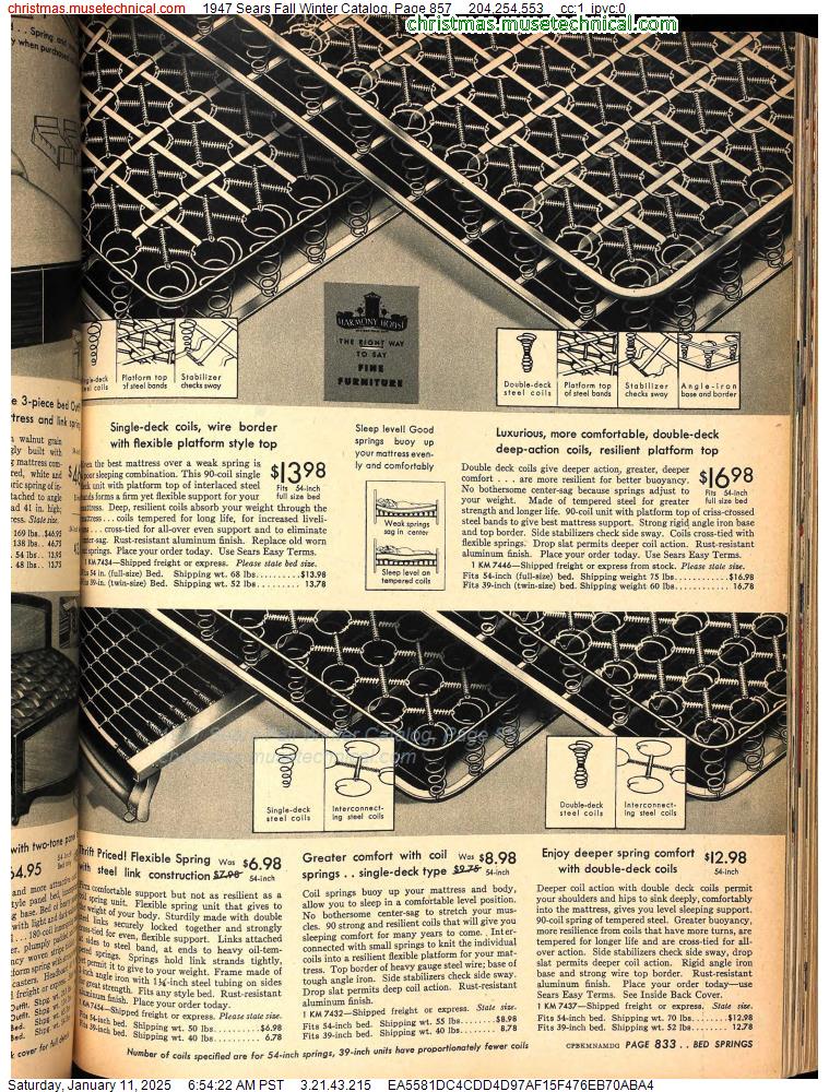 1947 Sears Fall Winter Catalog, Page 857