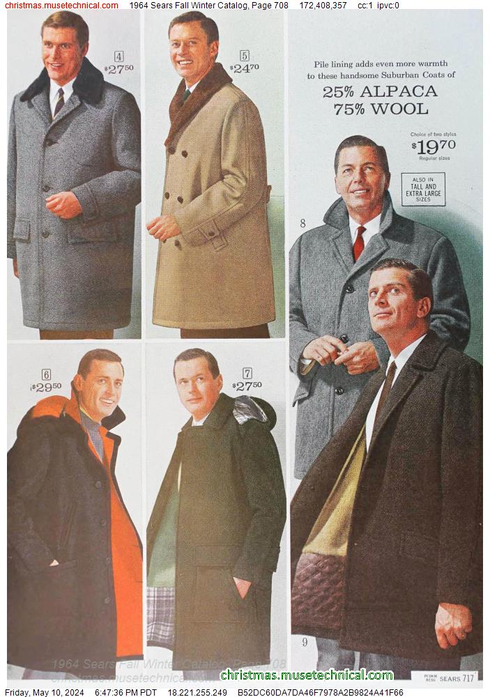 1964 Sears Fall Winter Catalog, Page 708