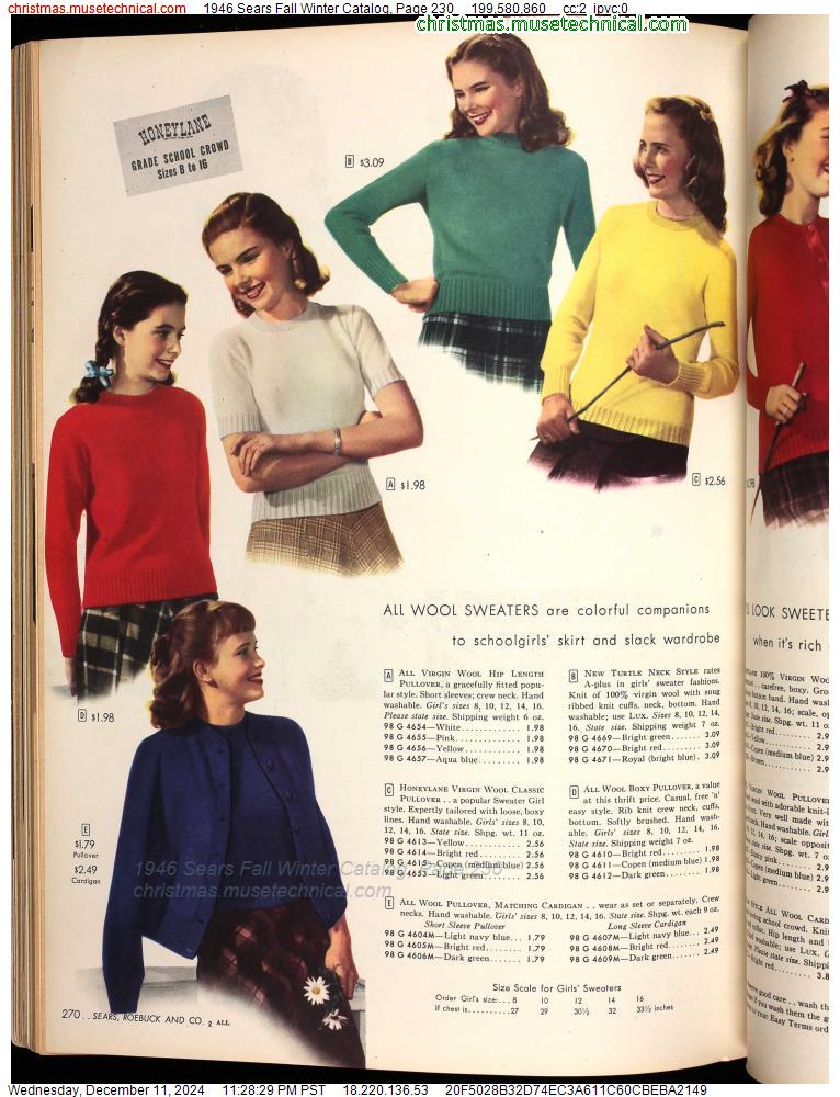 1946 Sears Fall Winter Catalog, Page 230