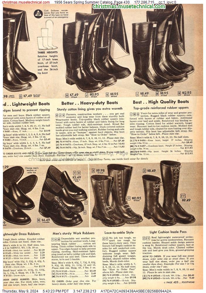 1956 Sears Spring Summer Catalog, Page 430