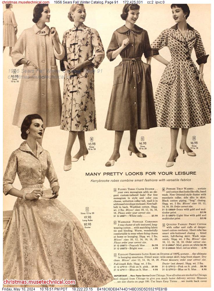 1956 Sears Fall Winter Catalog, Page 91