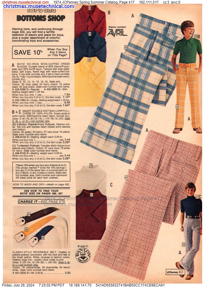 1974 JCPenney Spring Summer Catalog, Page 417