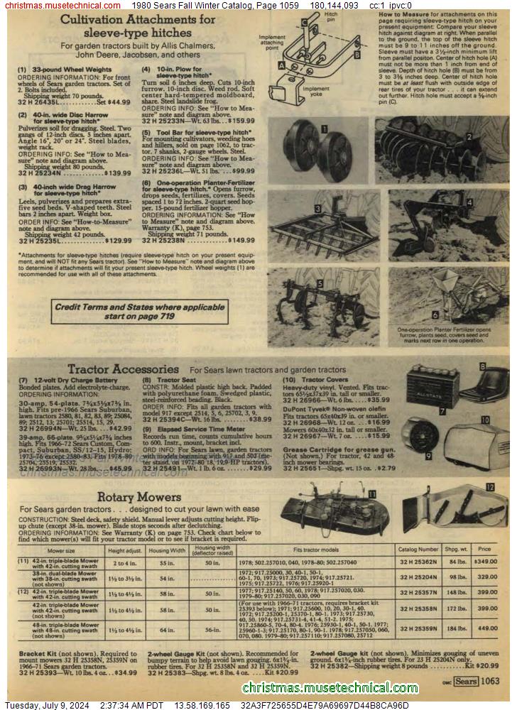 1980 Sears Fall Winter Catalog, Page 1059