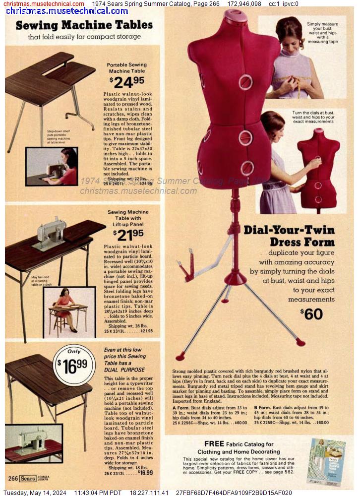 1974 Sears Spring Summer Catalog, Page 266