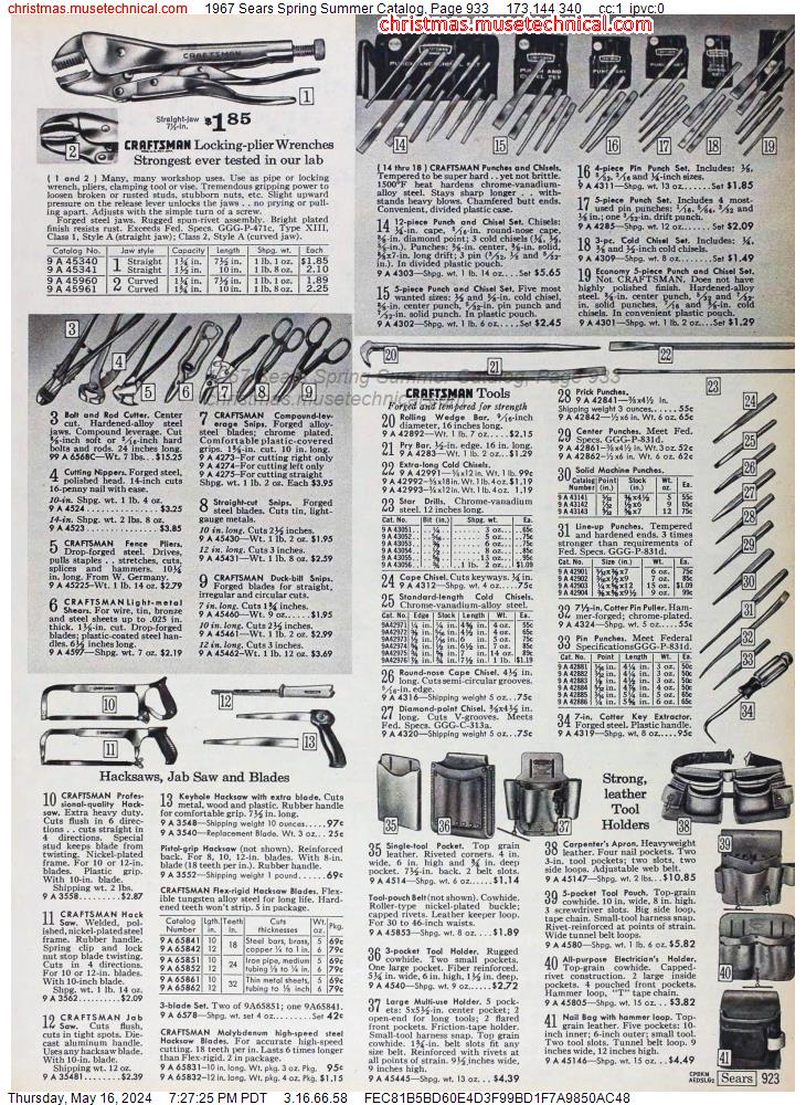 1967 Sears Spring Summer Catalog, Page 933