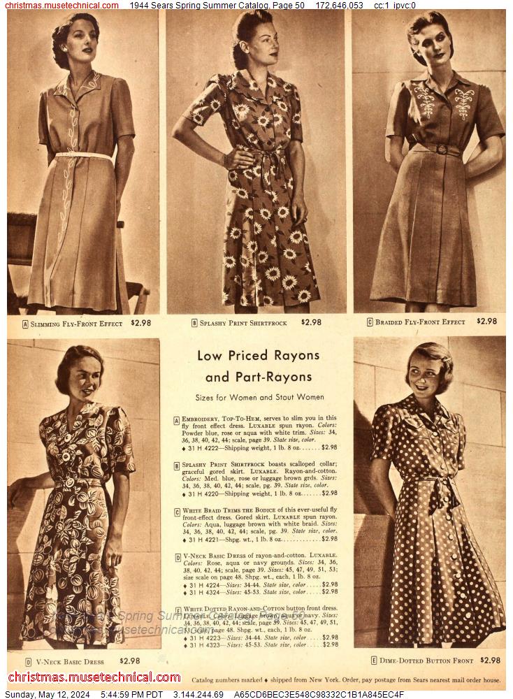 1944 Sears Spring Summer Catalog, Page 50