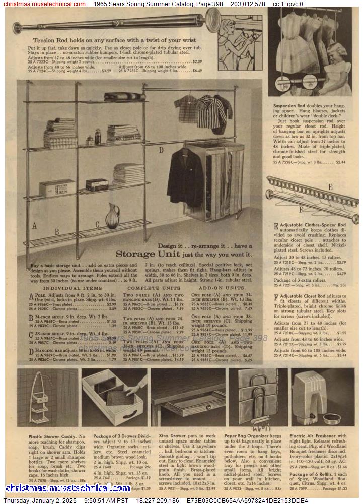 1965 Sears Spring Summer Catalog, Page 398