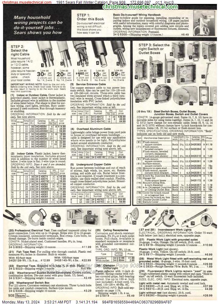 1981 Sears Fall Winter Catalog, Page 908