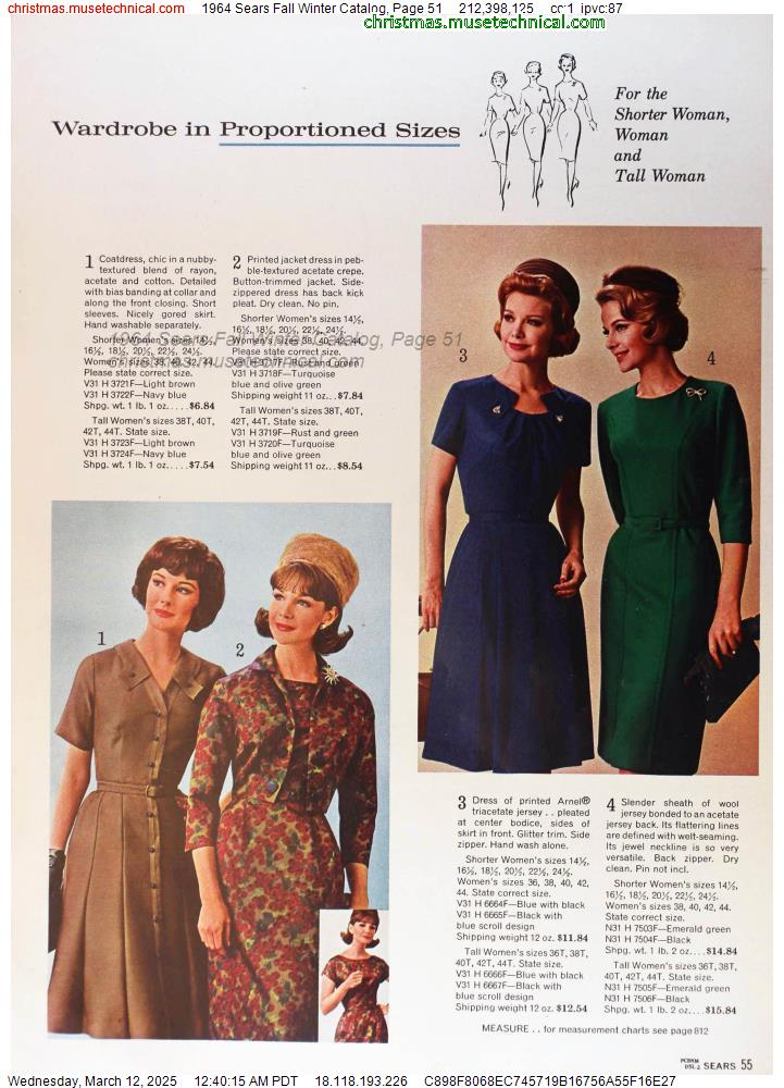 1964 Sears Fall Winter Catalog, Page 51