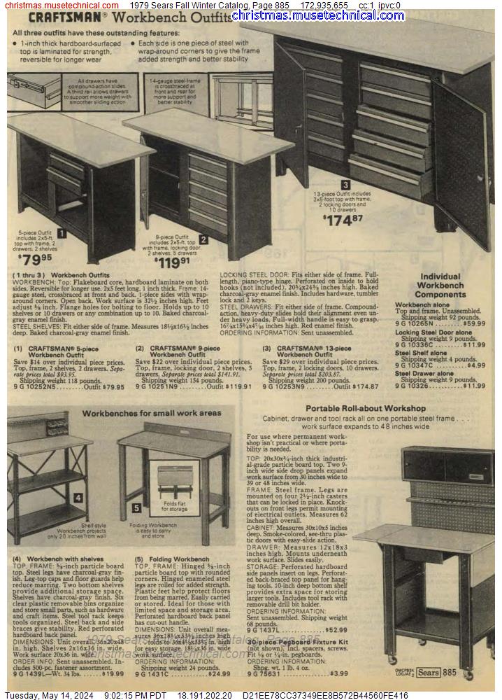 1979 Sears Fall Winter Catalog, Page 885
