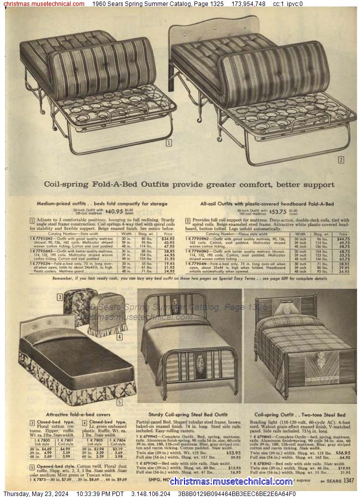 1960 Sears Spring Summer Catalog, Page 1325