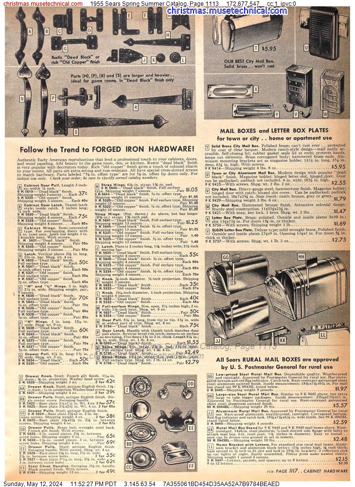 1955 Sears Spring Summer Catalog, Page 1113