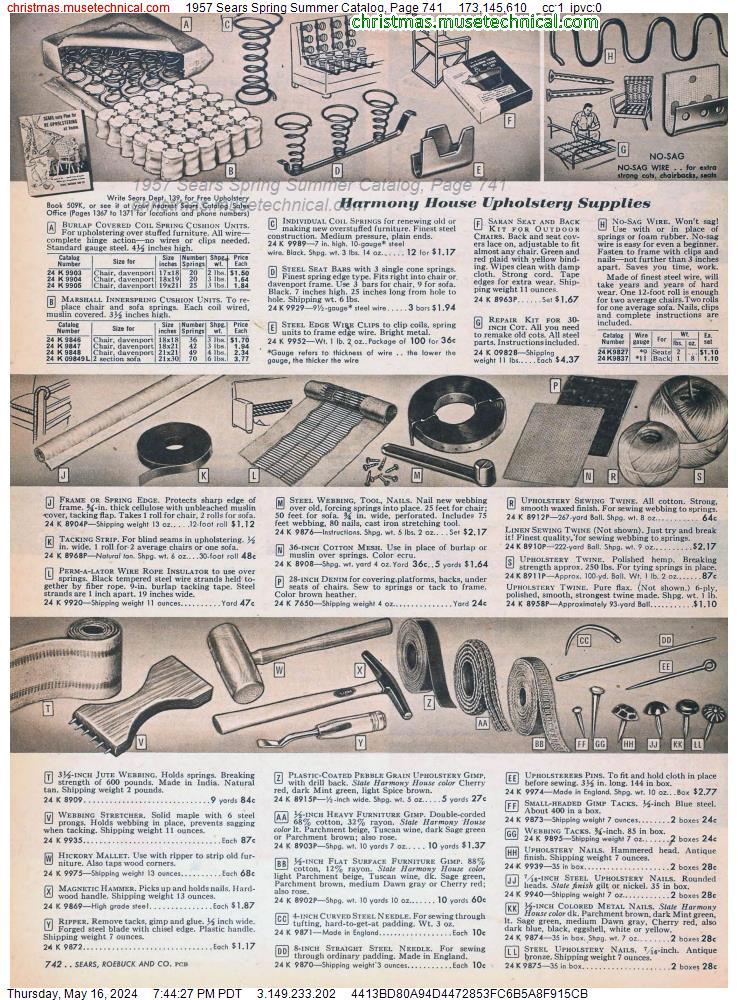 1957 Sears Spring Summer Catalog, Page 741