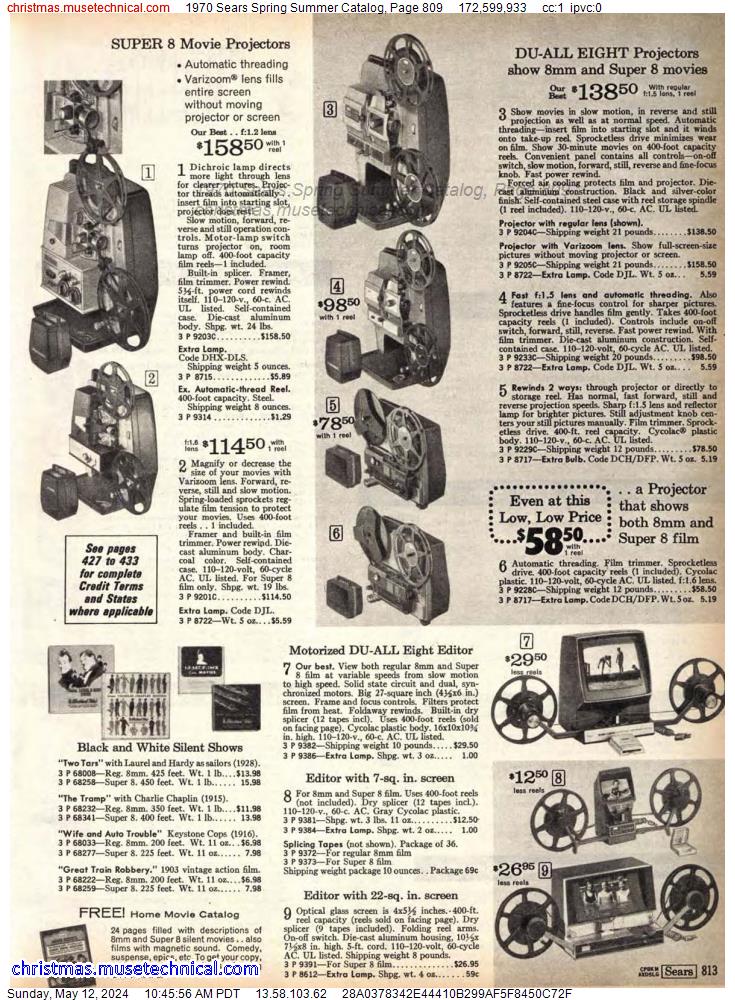 1970 Sears Spring Summer Catalog, Page 809