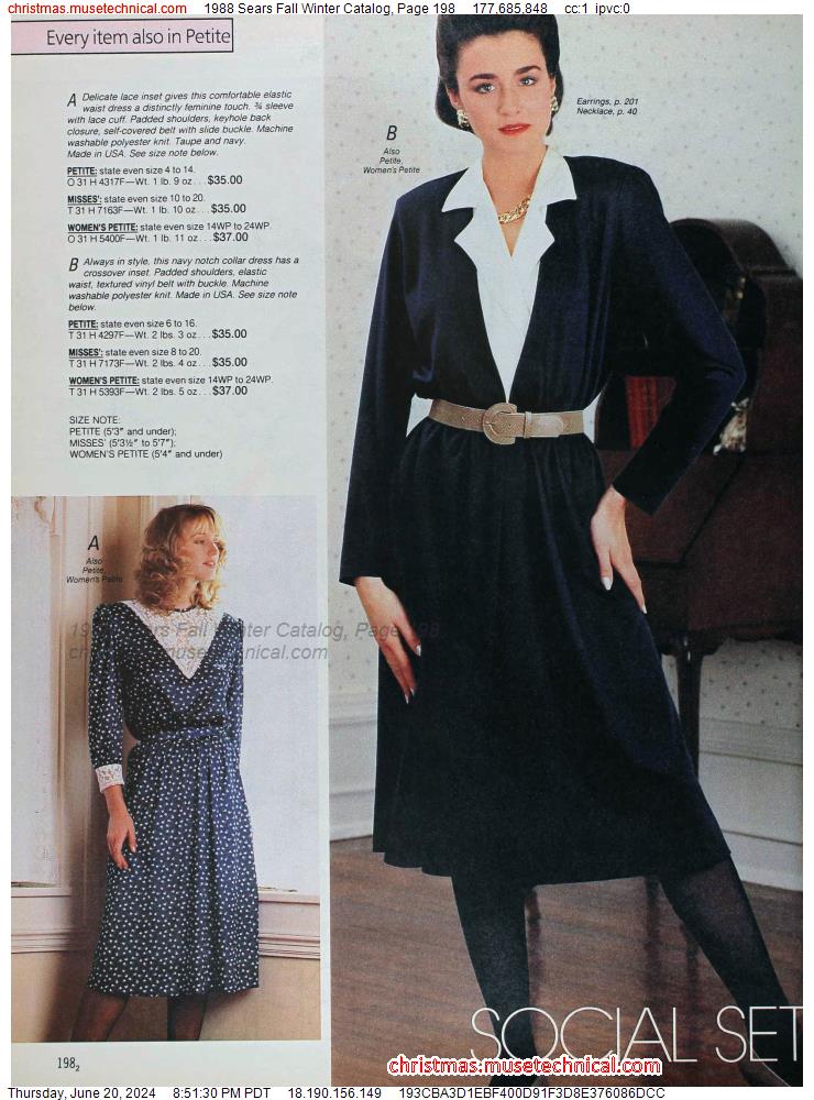 1988 Sears Fall Winter Catalog, Page 198