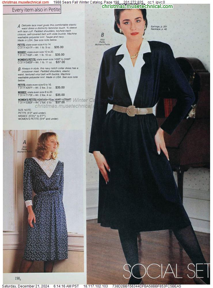 1988 Sears Fall Winter Catalog, Page 198