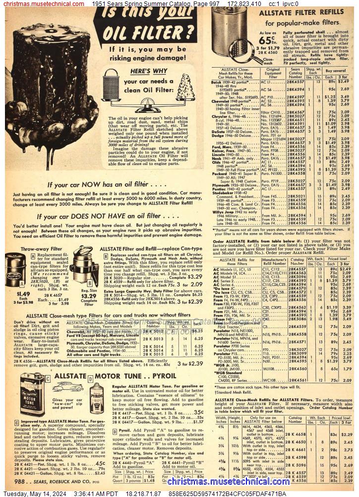 1951 Sears Spring Summer Catalog, Page 997