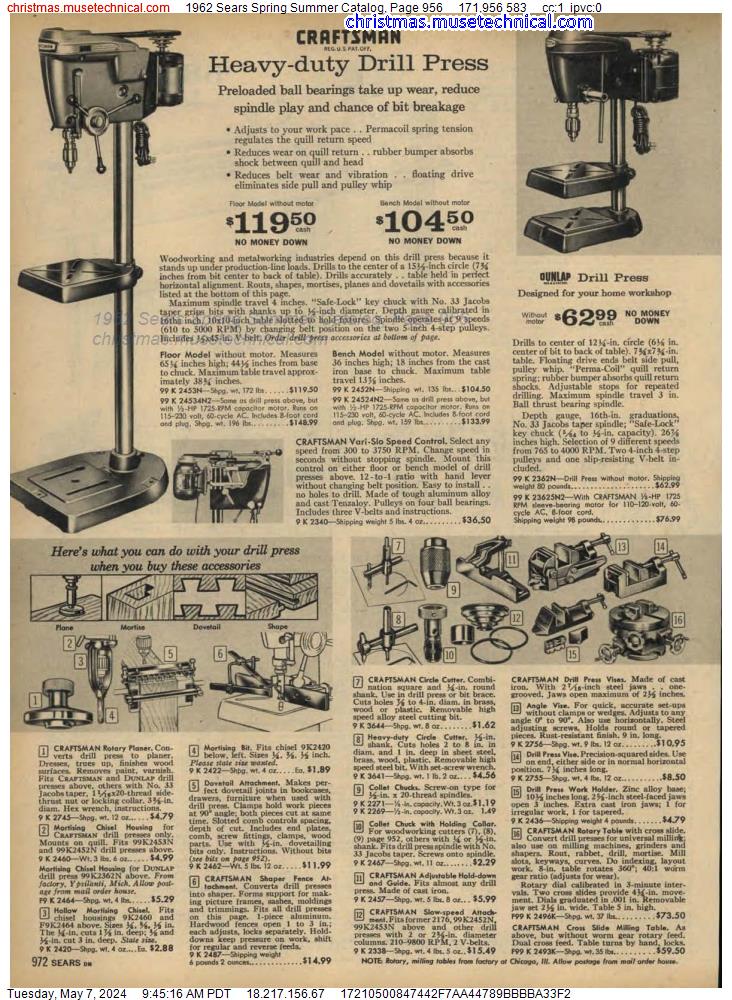 1962 Sears Spring Summer Catalog, Page 956