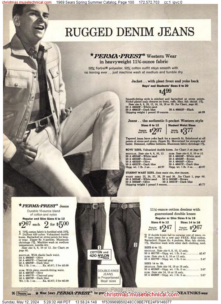 1969 Sears Spring Summer Catalog, Page 100