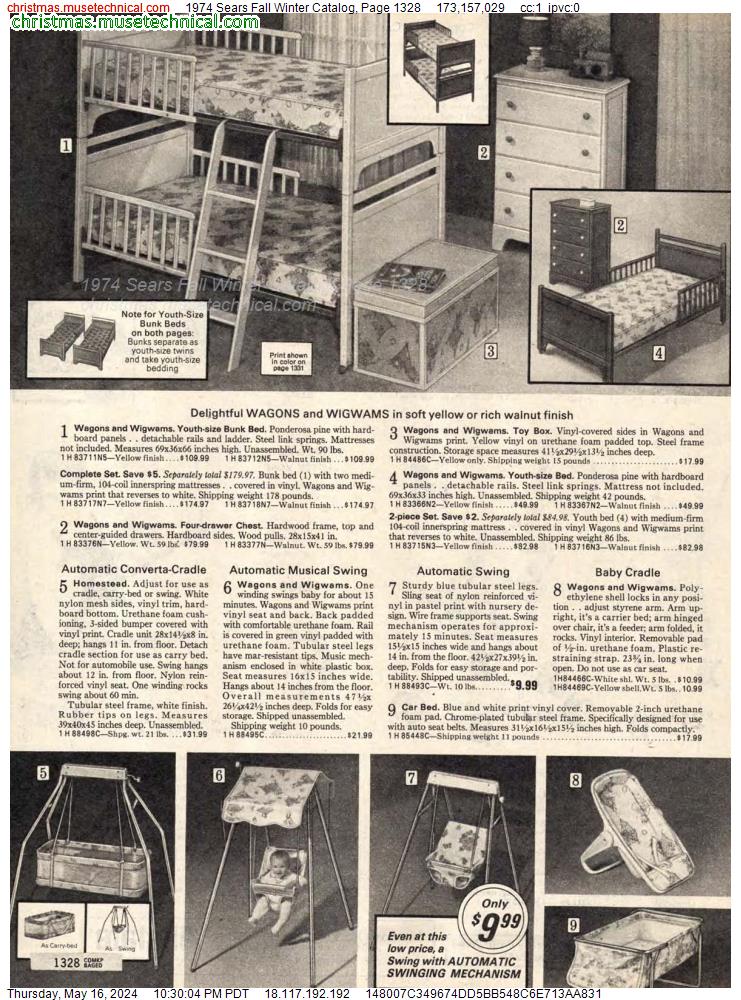 1974 Sears Fall Winter Catalog, Page 1328