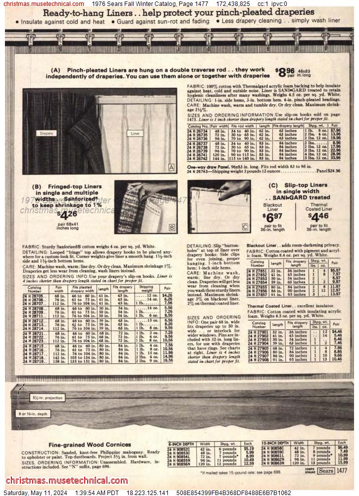 1976 Sears Fall Winter Catalog, Page 1477