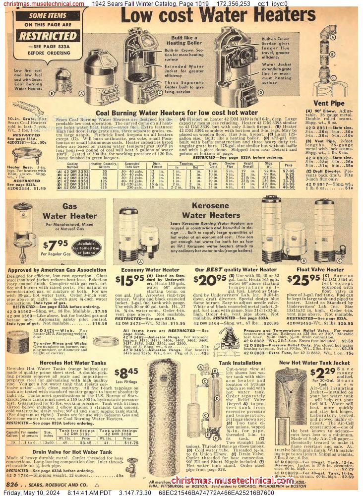1942 Sears Fall Winter Catalog, Page 1019