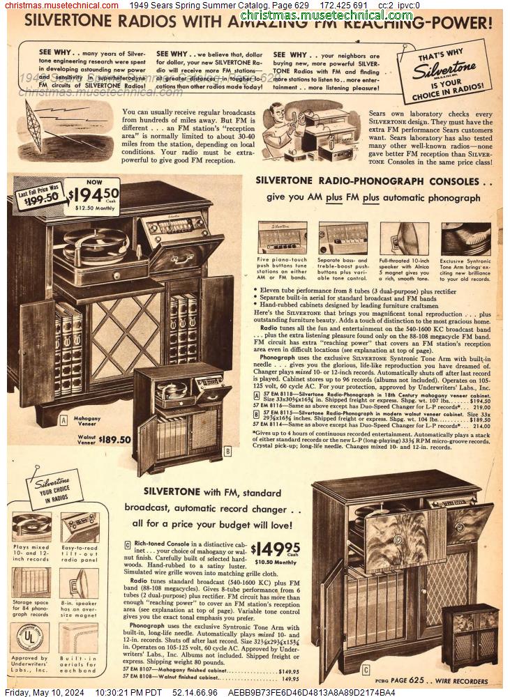 1949 Sears Spring Summer Catalog, Page 629