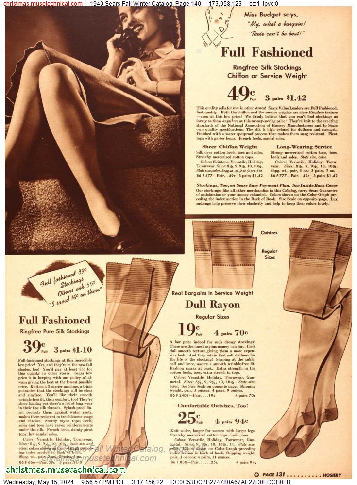 1940 Sears Fall Winter Catalog, Page 140