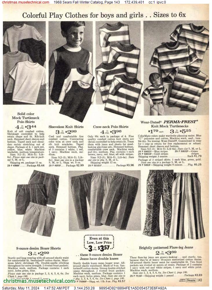 1968 Sears Fall Winter Catalog, Page 143