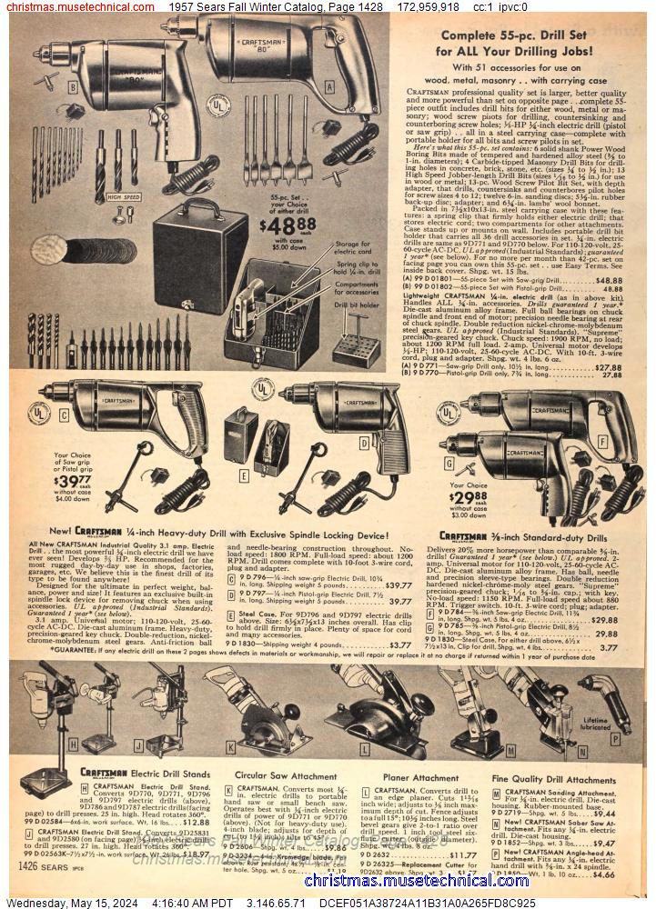1957 Sears Fall Winter Catalog, Page 1428