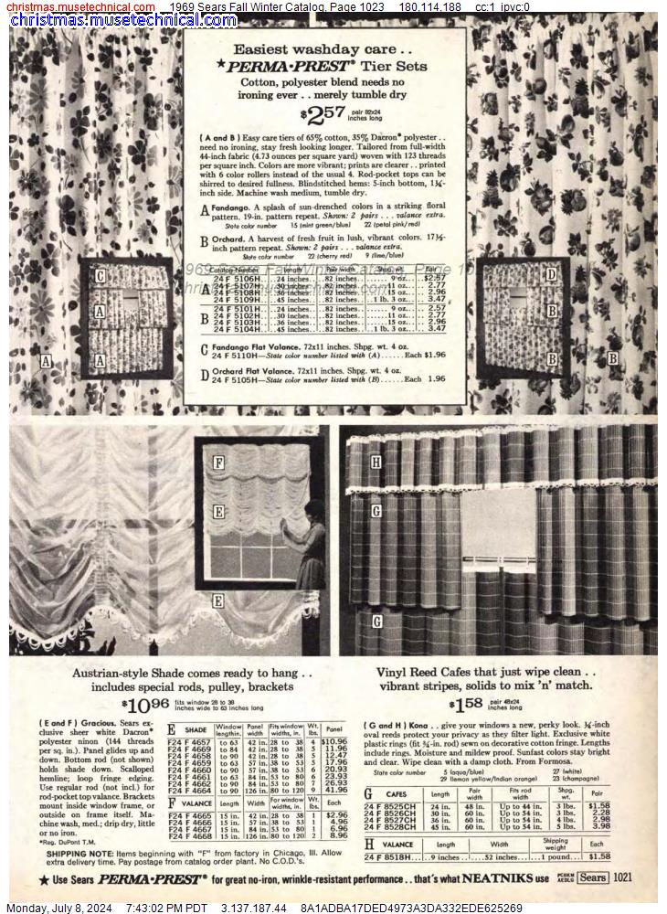 1969 Sears Fall Winter Catalog, Page 1023