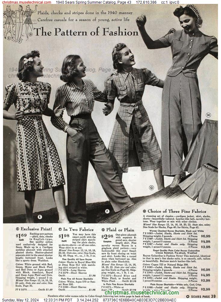 1940 Sears Spring Summer Catalog, Page 43 - Catalogs & Wishbooks