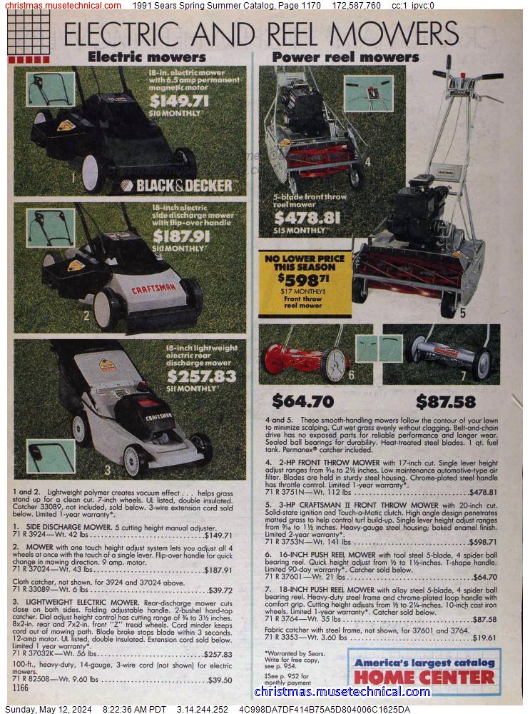 1991 Sears Spring Summer Catalog, Page 1170