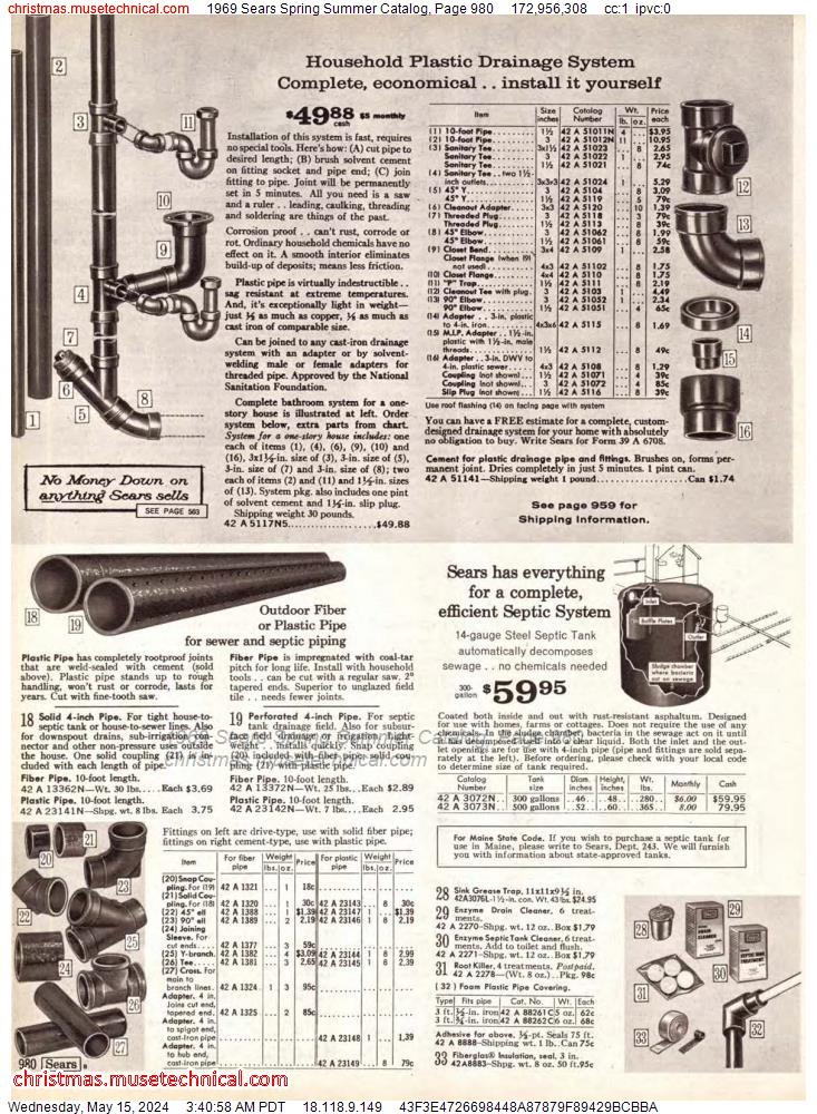 1969 Sears Spring Summer Catalog, Page 980