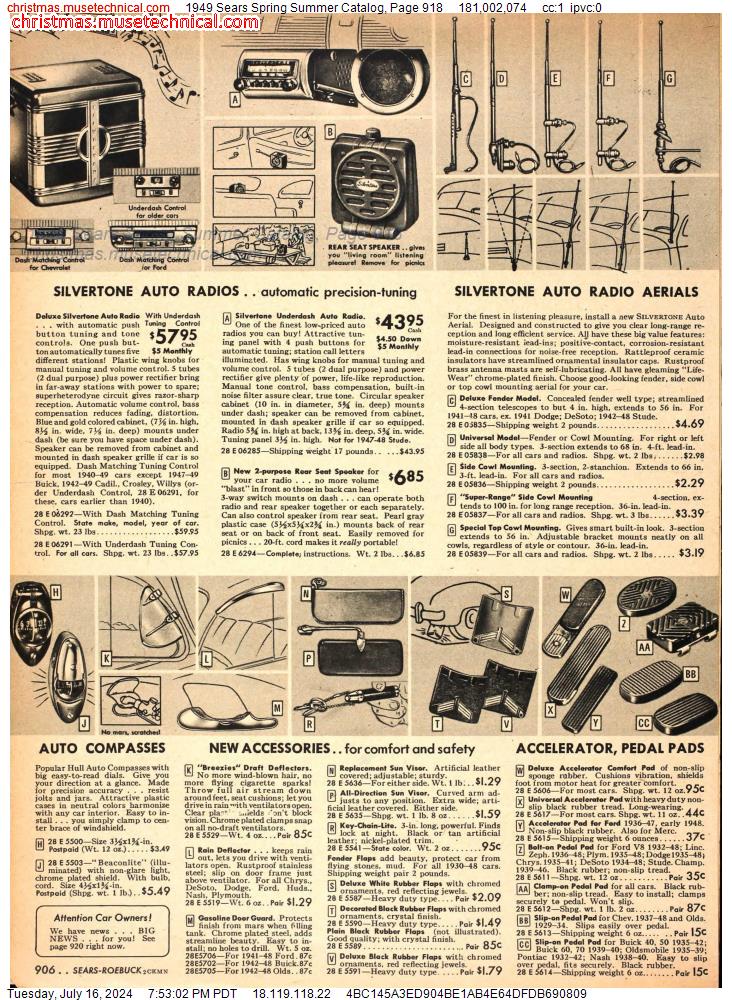 1949 Sears Spring Summer Catalog, Page 918