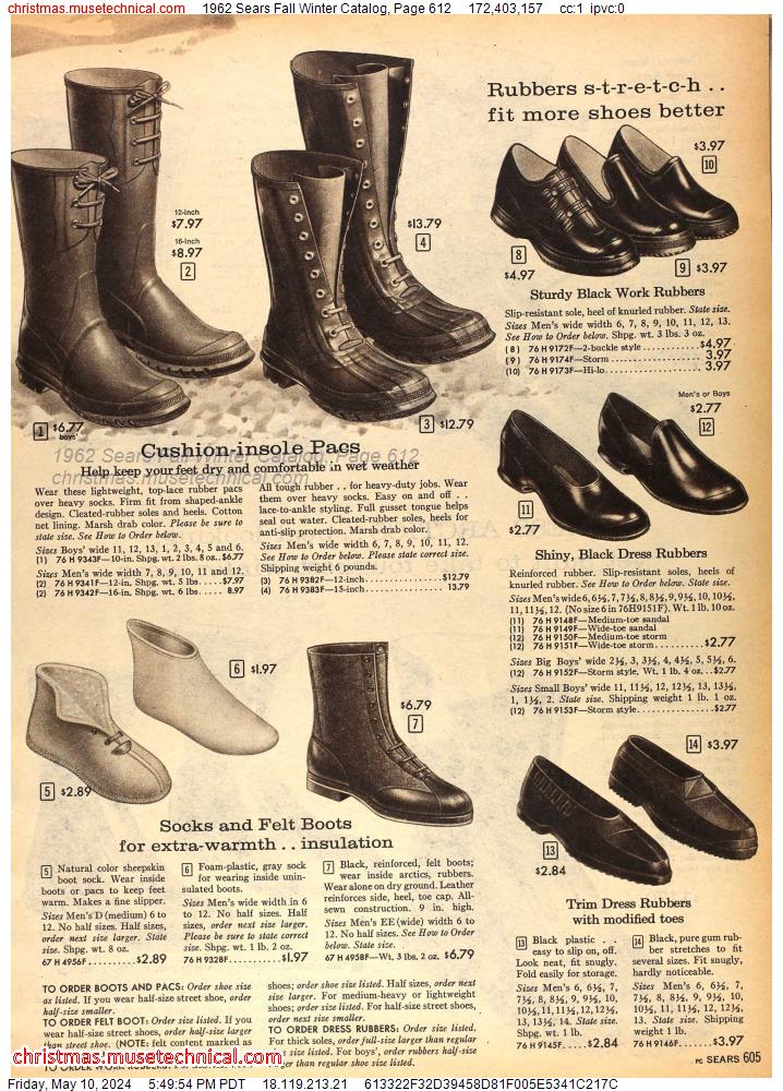 1962 Sears Fall Winter Catalog, Page 612