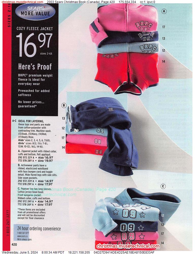 2003 Sears Christmas Book (Canada), Page 420