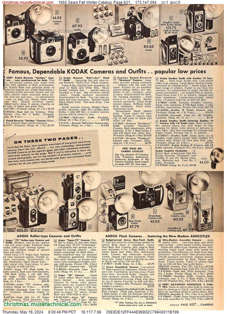 1955 Sears Fall Winter Catalog, Page 631