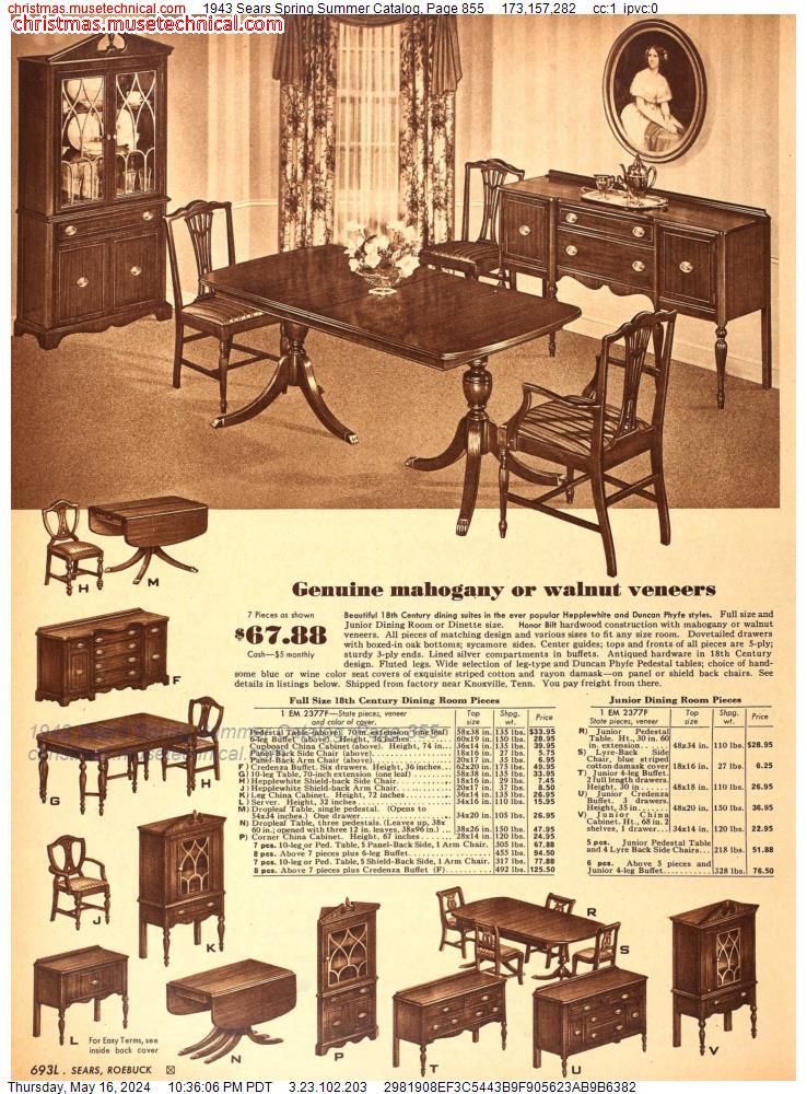 1943 Sears Spring Summer Catalog, Page 855