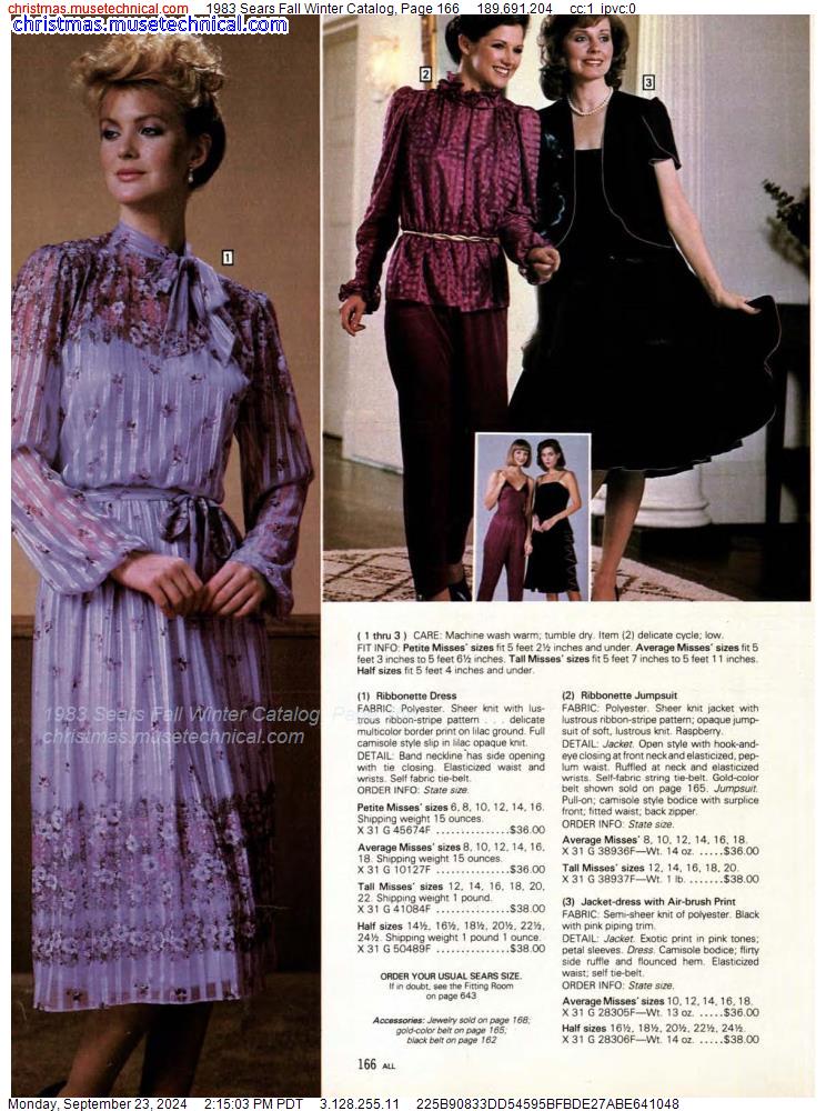 1983 Sears Fall Winter Catalog, Page 166 - Catalogs & Wishbooks