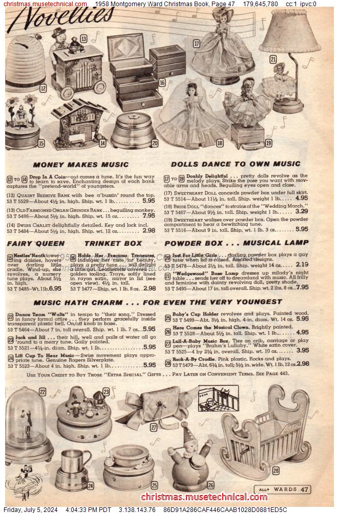 1958 Montgomery Ward Christmas Book, Page 47