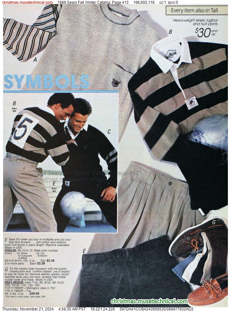 1988 Sears Fall Winter Catalog, Page 413